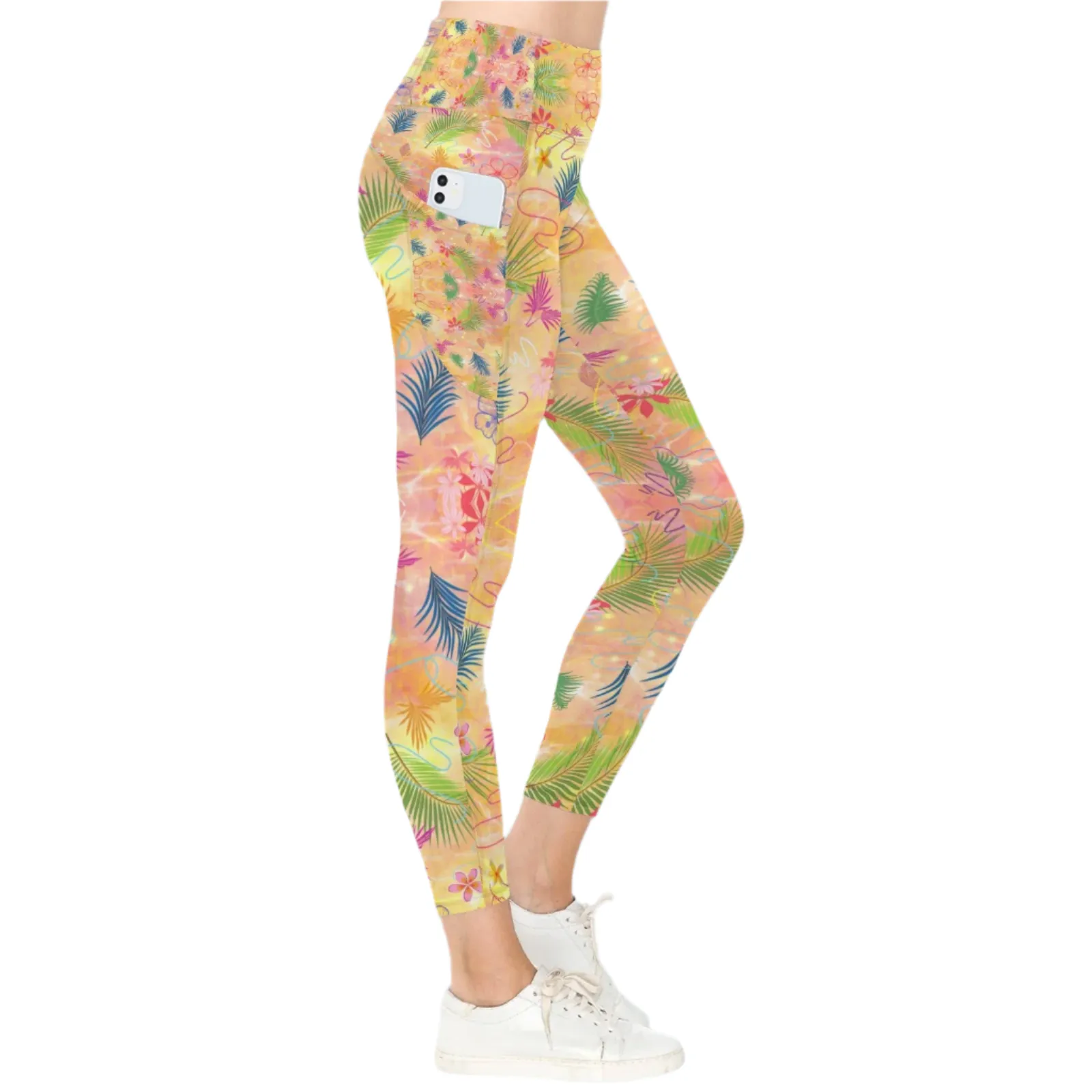 Hawaiian Gold Leggings with Pockets up to 5 XL (FWS)