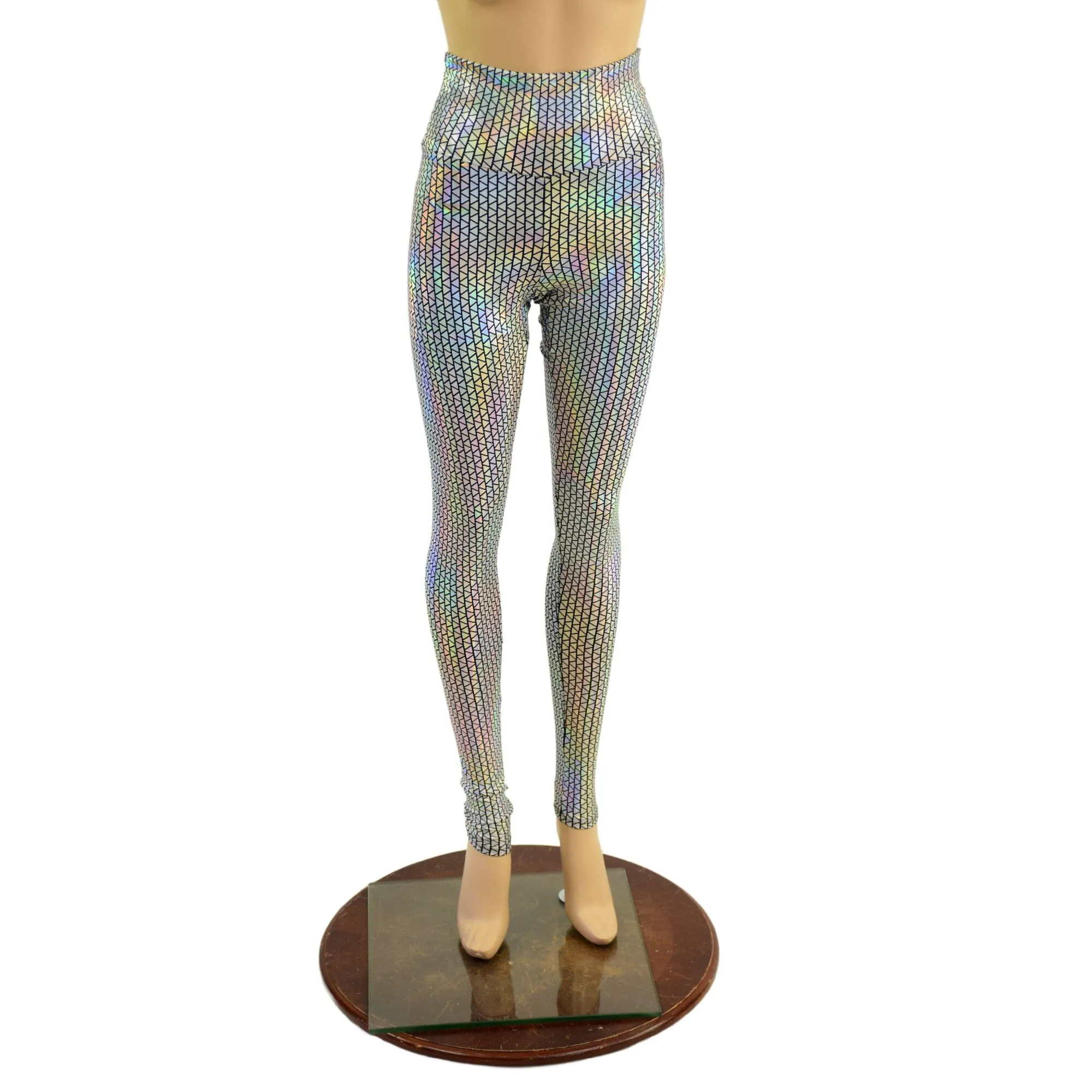 High Waist Leggings in Prism Holographic