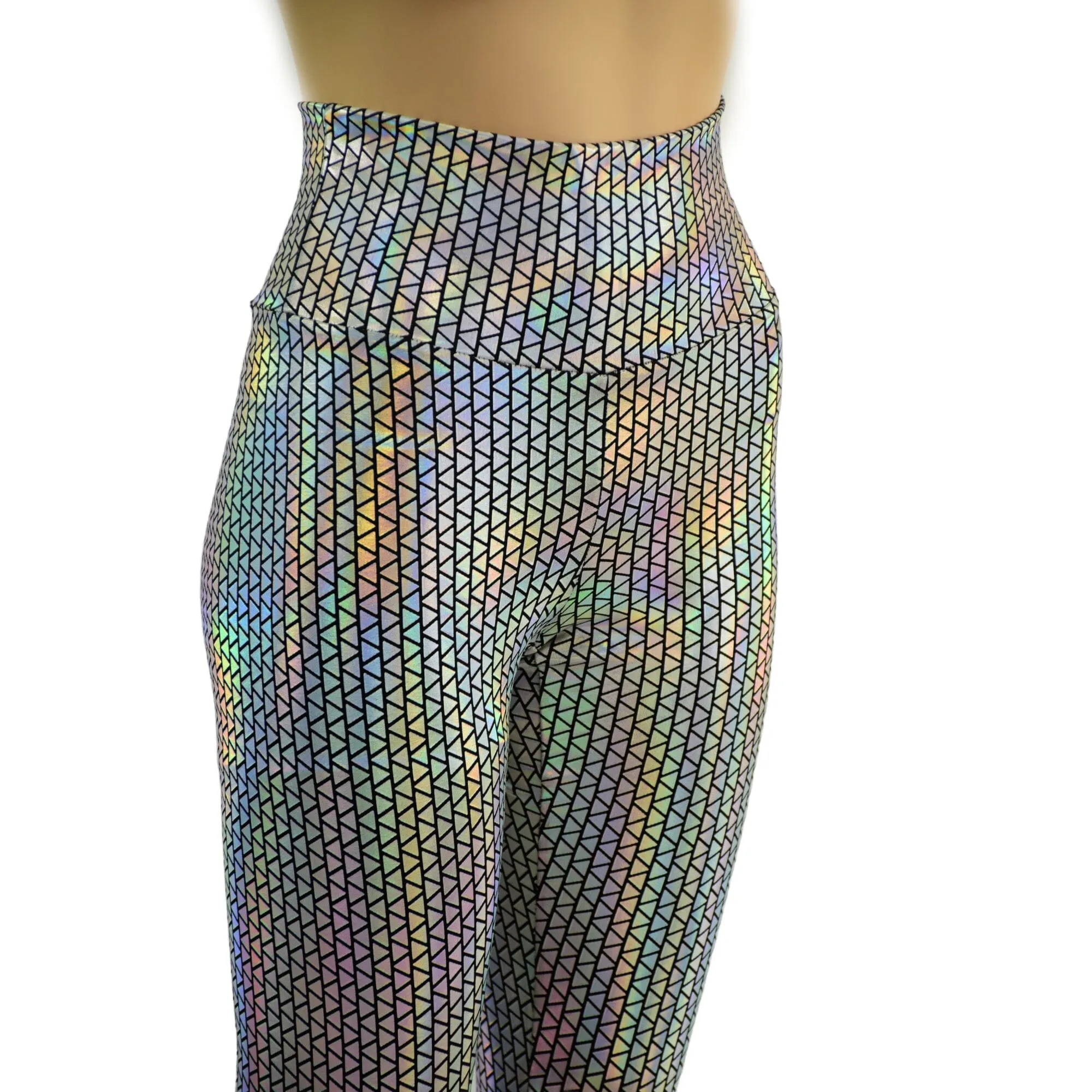 High Waist Leggings in Prism Holographic