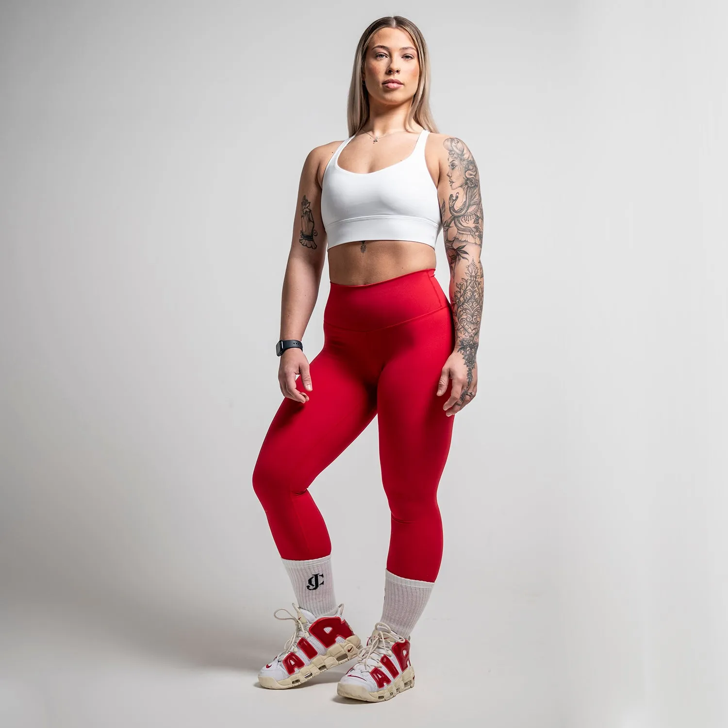 High Waisted Leggings Red