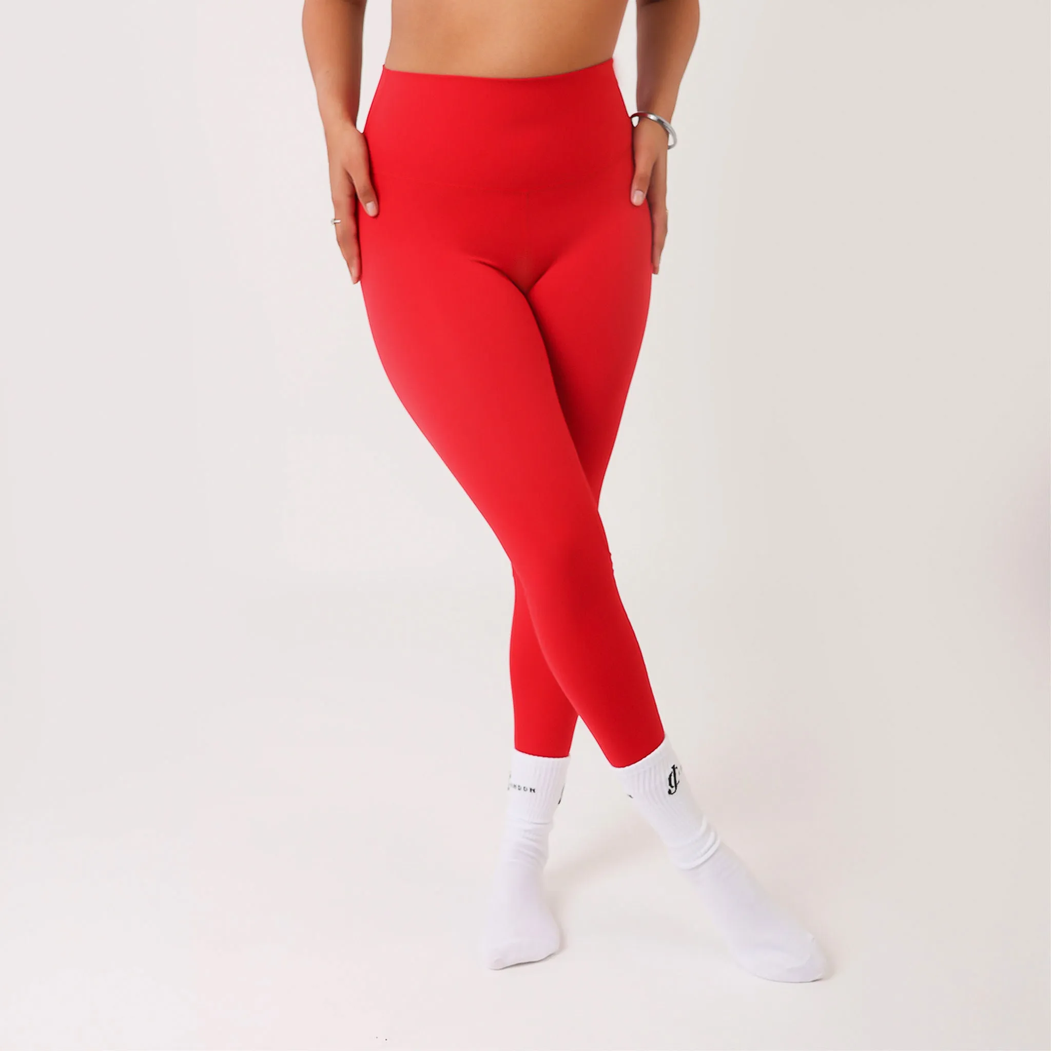 High Waisted Leggings Red