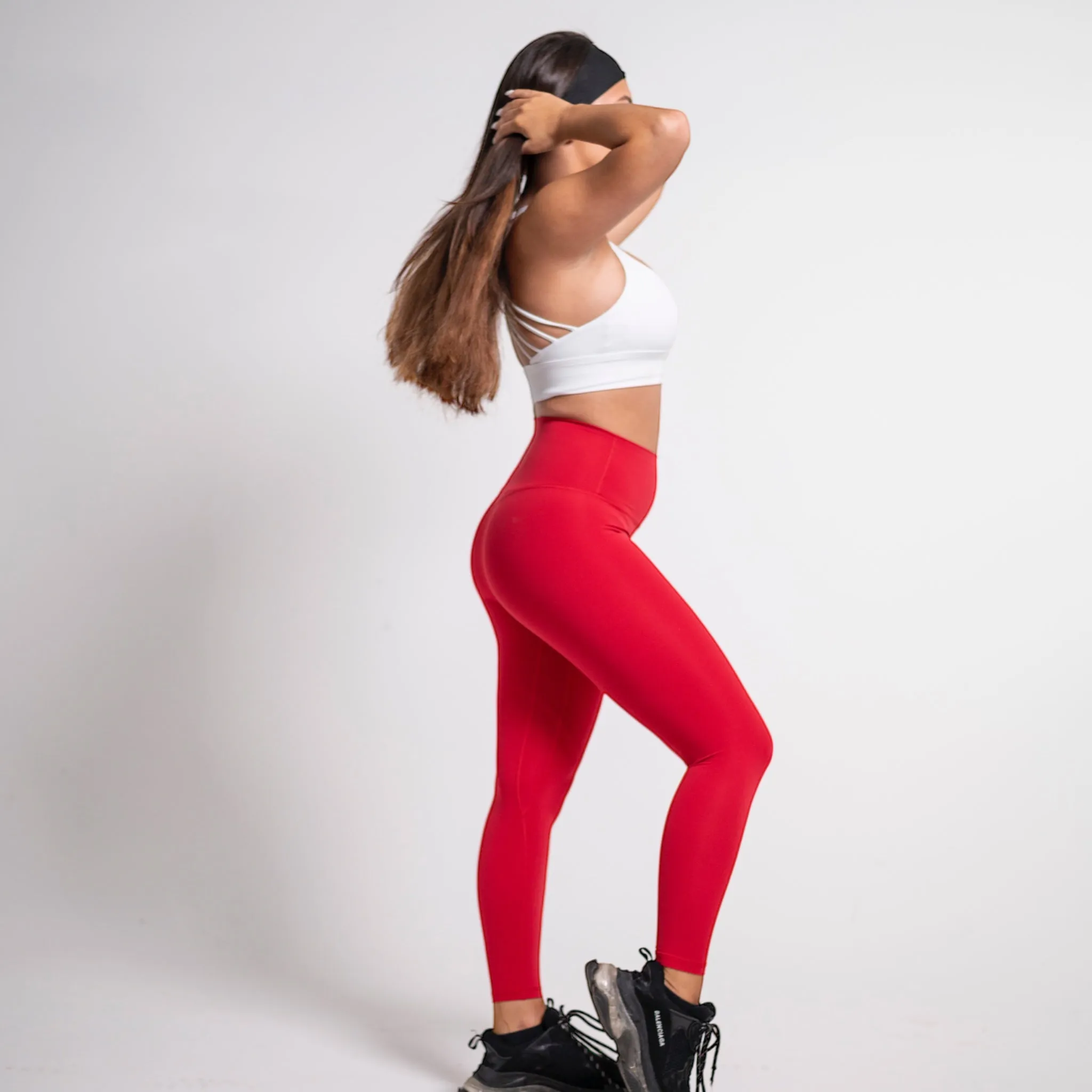 High Waisted Leggings Red