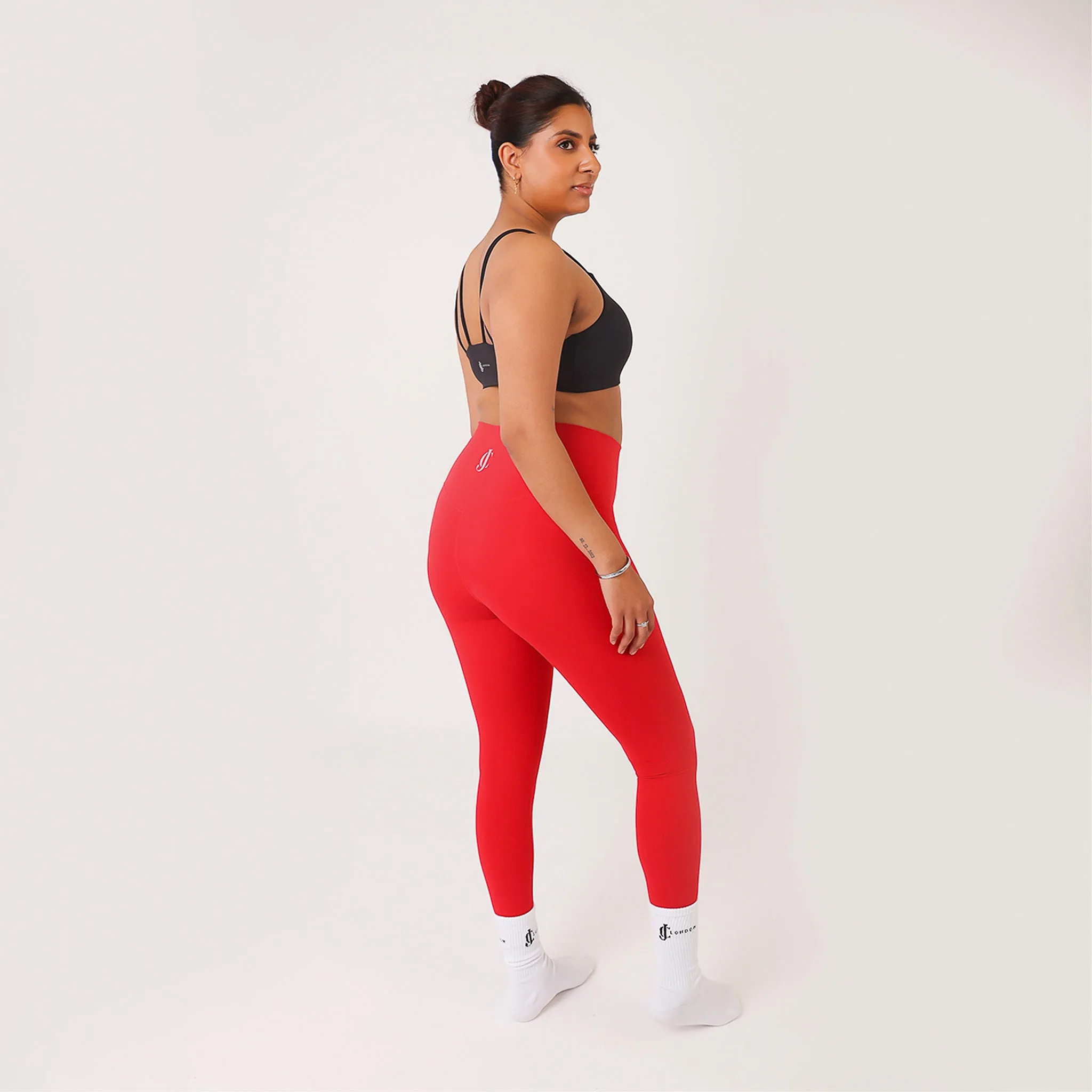 High Waisted Leggings Red