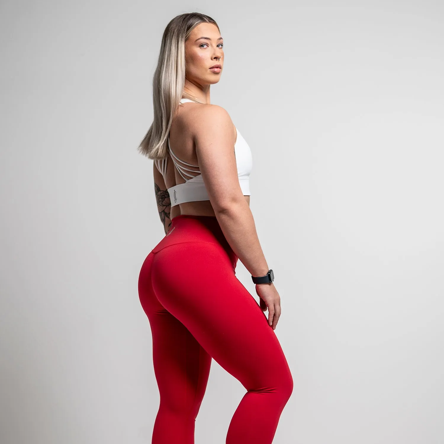 High Waisted Leggings Red