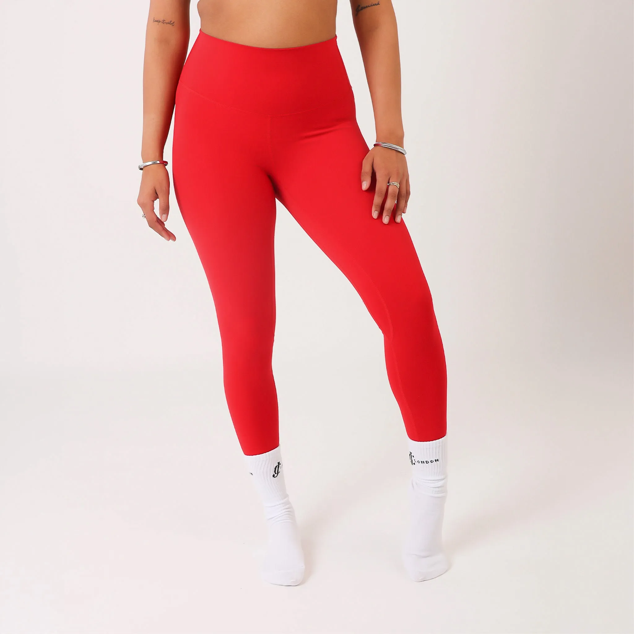 High Waisted Leggings Red