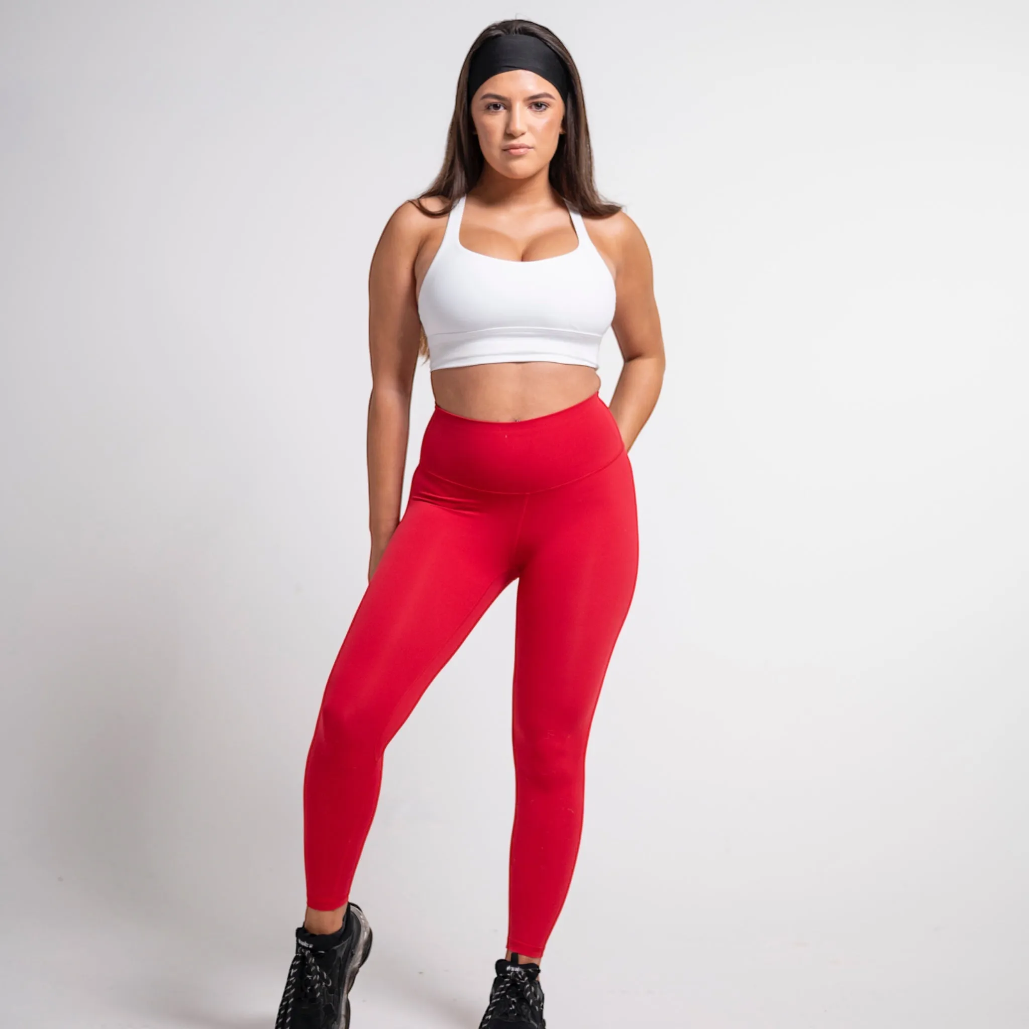 High Waisted Leggings Red