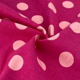 Hot Pink & Pale Pink Dot Printed Jersey | 7686B #U112