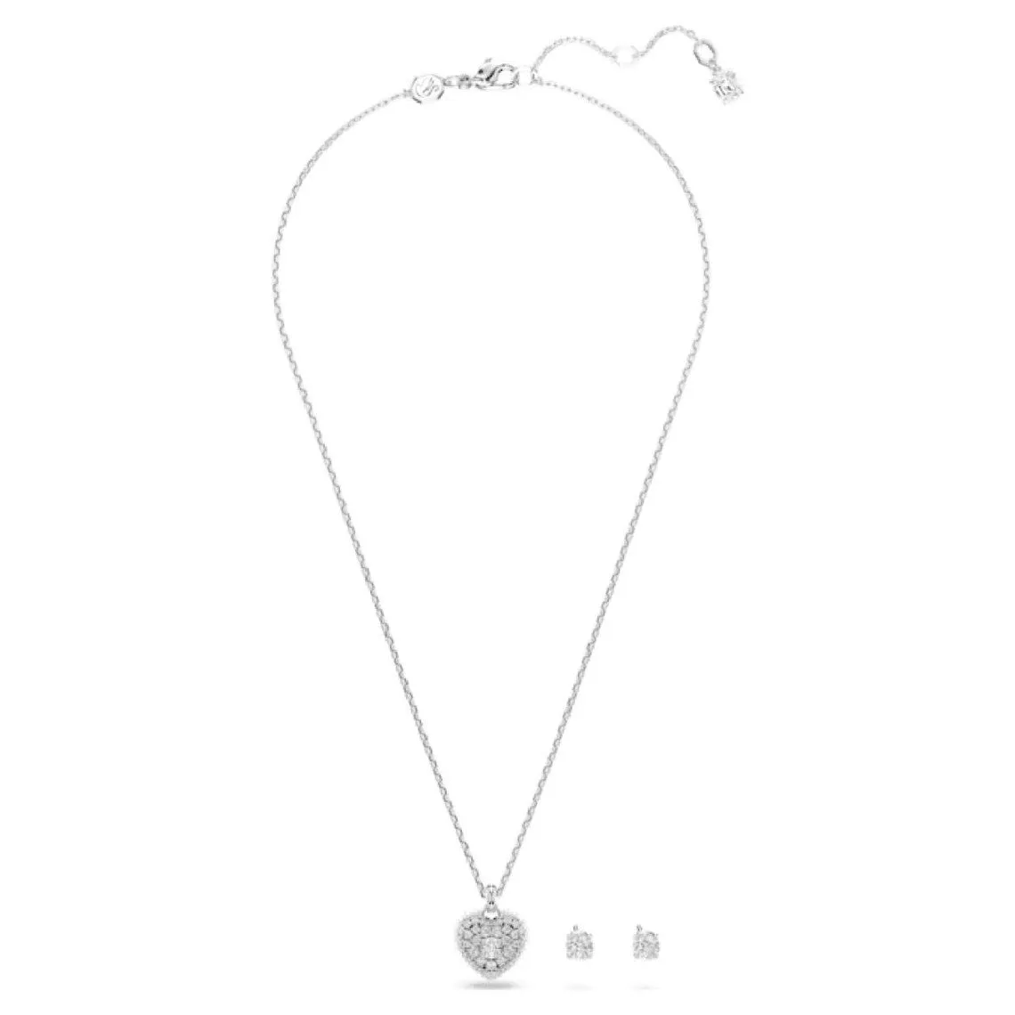 Hyperbola  White Heart Rhodium Plated Set 5684383