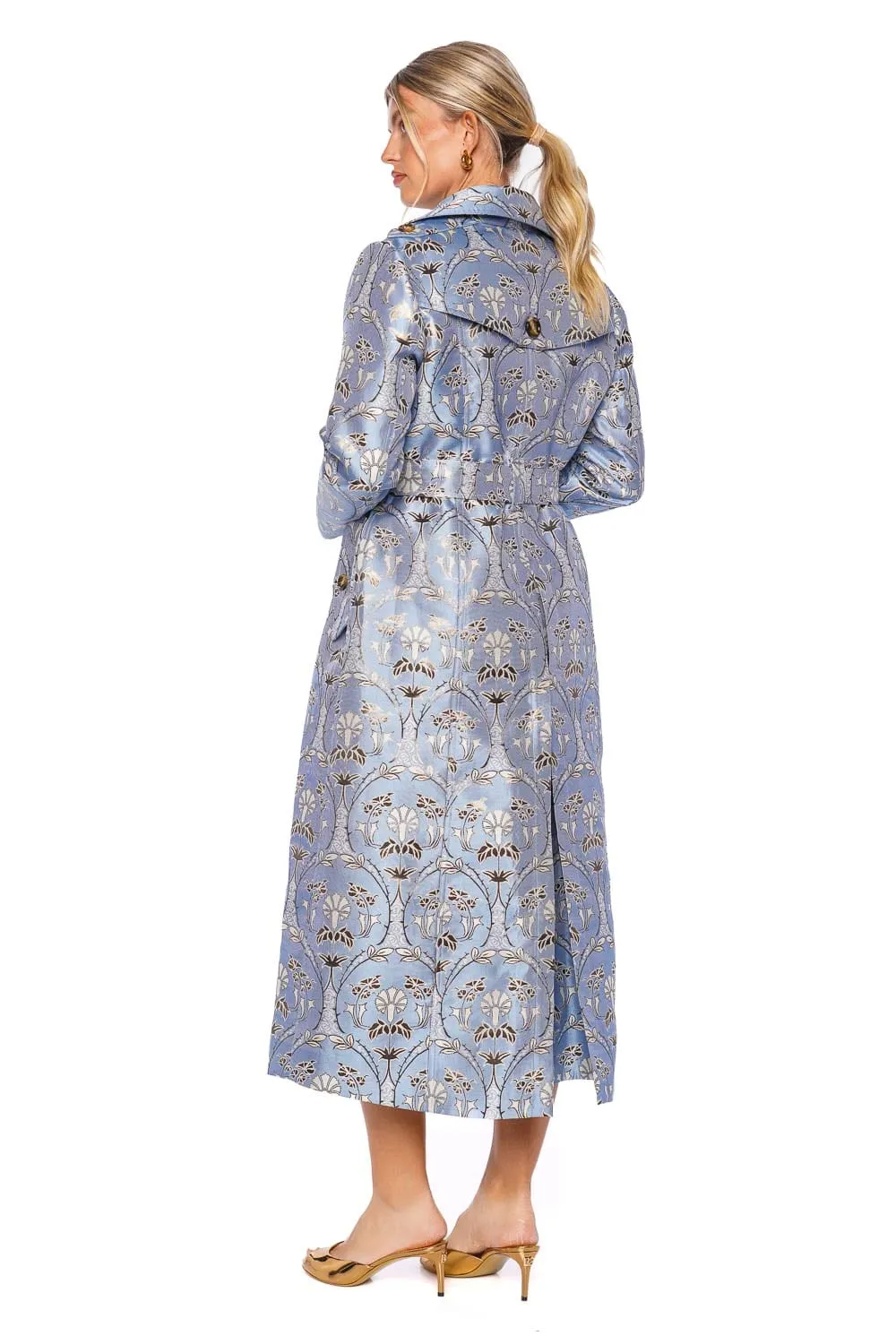 Karlie Arcadia Floral Jacquard Trench Coat