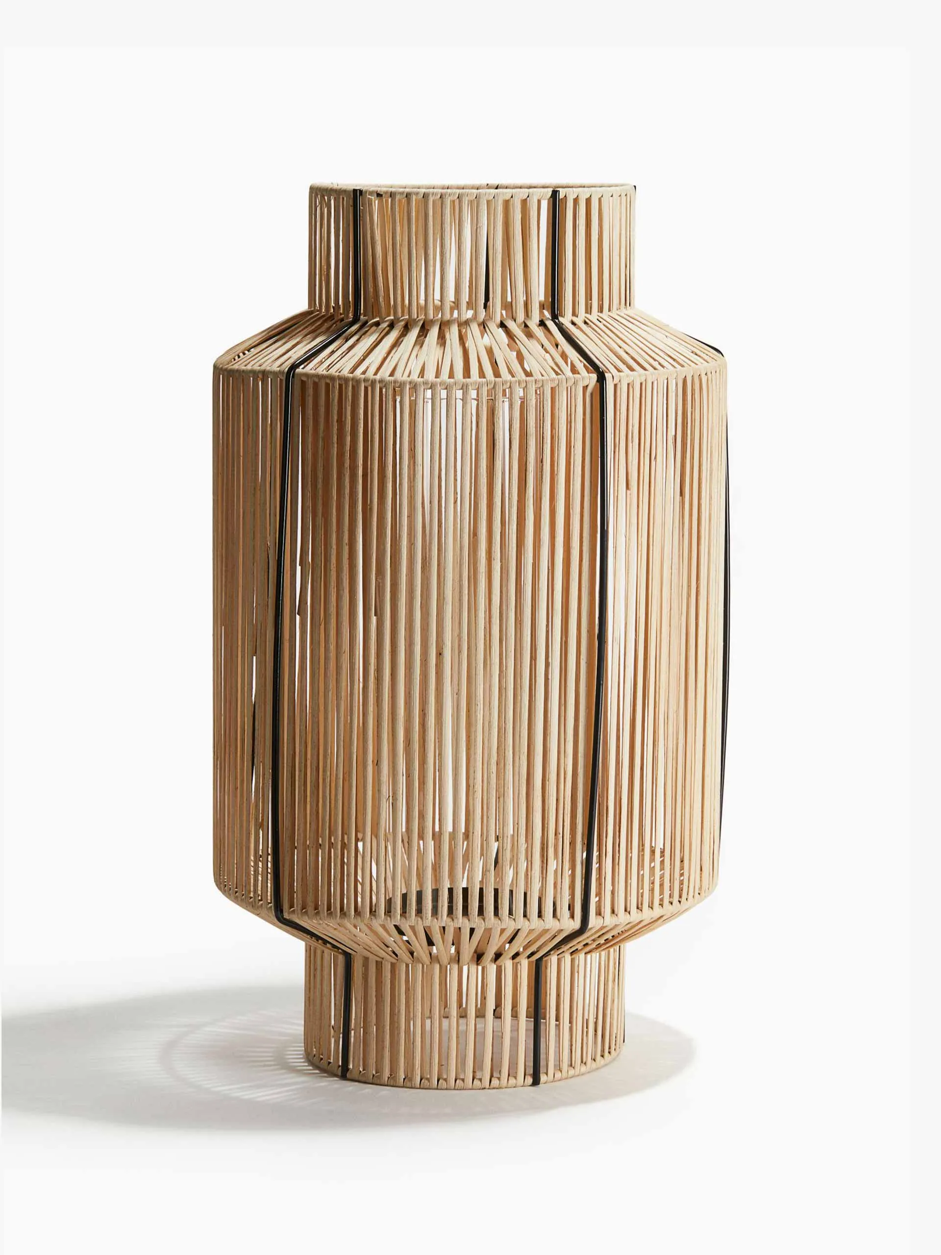 Large rattan candle lantern