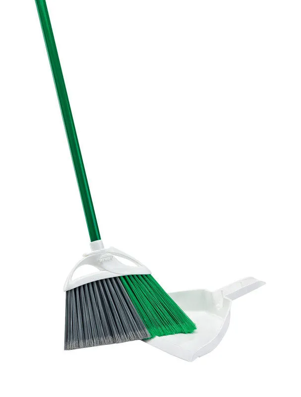 Libman Precision Angle 11 in. W Stiff Recycled Plastic Broom with Dustpan