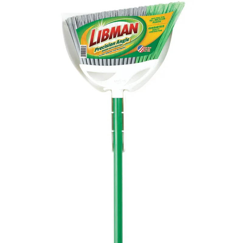 Libman Precision Angle 11 in. W Stiff Recycled Plastic Broom with Dustpan