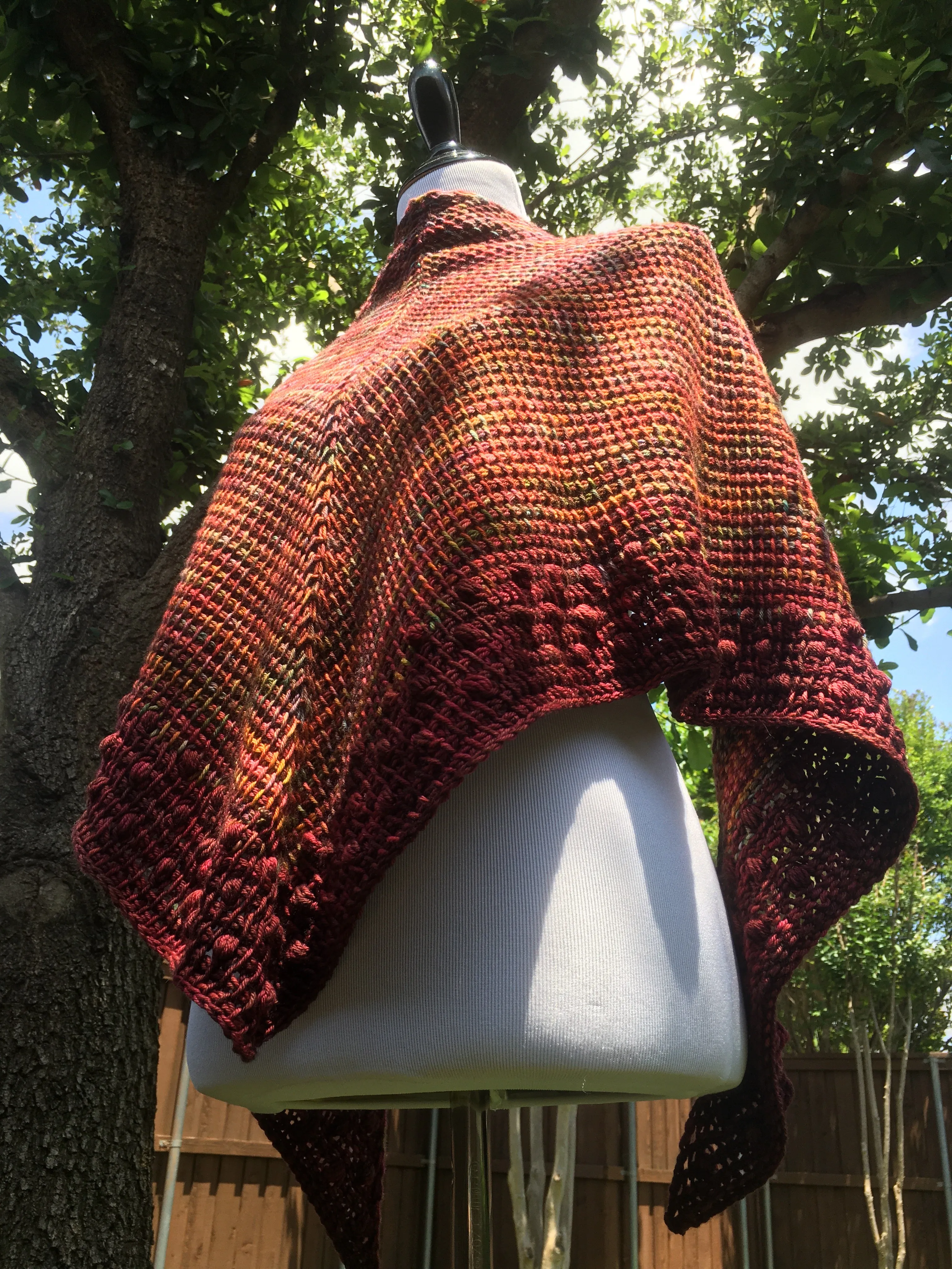 Liquid Amber - Tunisian Bloom Shawl