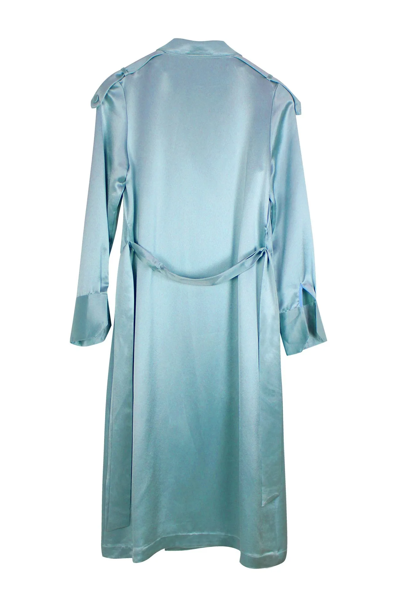 Long sleeves satin jacket In Aqua