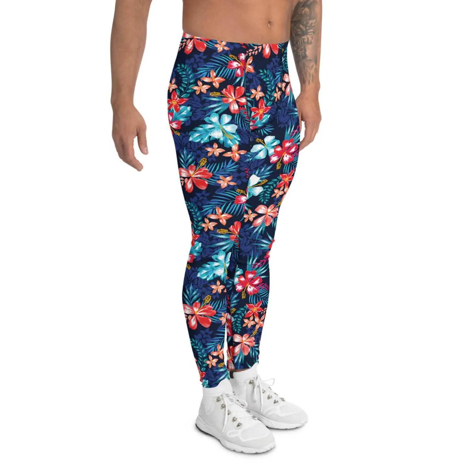 Men's Tropical Hibiscus Performance Leggings