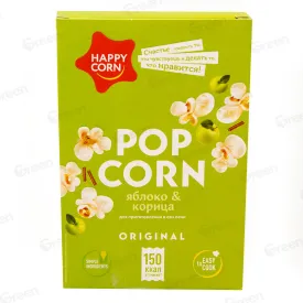 Microwave Happy Corn Popcorn Apple and Cinnamon 100g