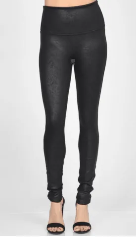 M.Rena Full Length High Waist Antiqued Faux Leather Leggings