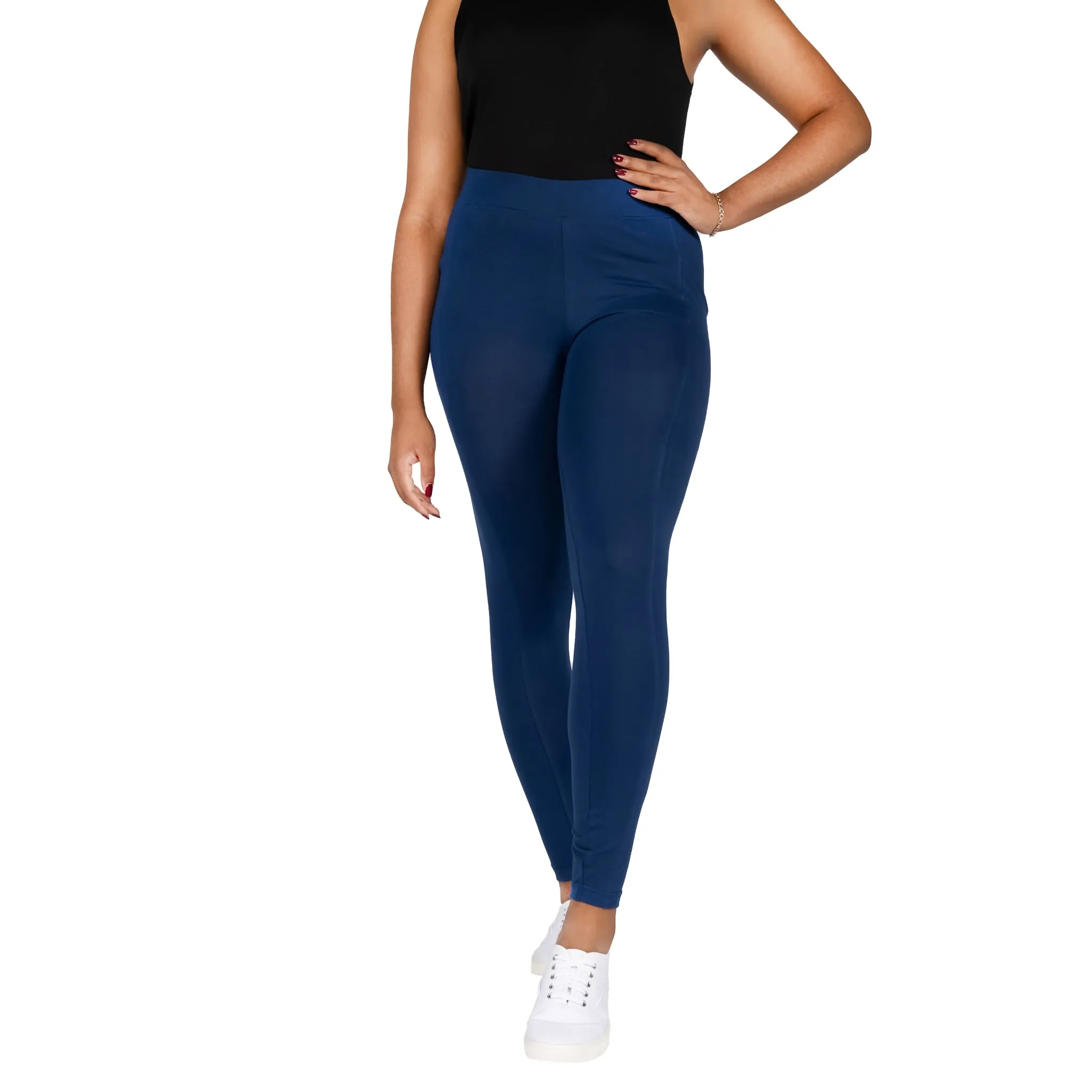 Navy Blue Adults Leggings with Pockets