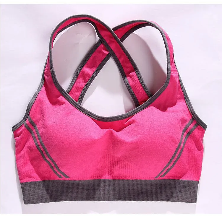 New Arrival Women Sexy Racerback Stretch Yoga Athletic Sports Bras Crop Bra