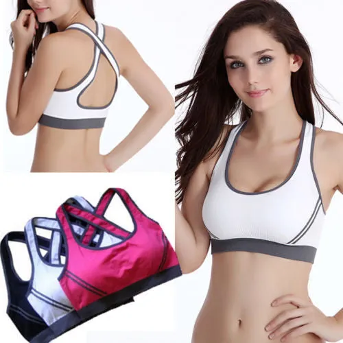 New Arrival Women Sexy Racerback Stretch Yoga Athletic Sports Bras Crop Bra