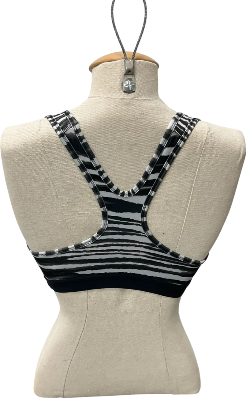 Nike Black And White Striped Sports Bras UK S