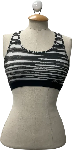 Nike Black And White Striped Sports Bras UK S