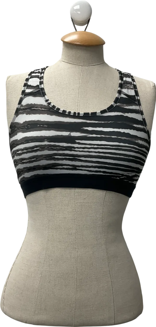 Nike Black And White Striped Sports Bras UK S