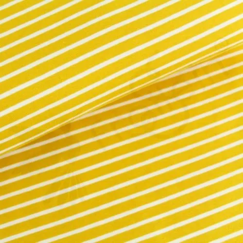 Organic Cotton Jersey - Stripes - Mustard Yellow