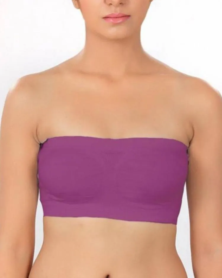 Pack of 3 - Strapless Sports Bra - Soft & Non Padded Bra - Mix Colours