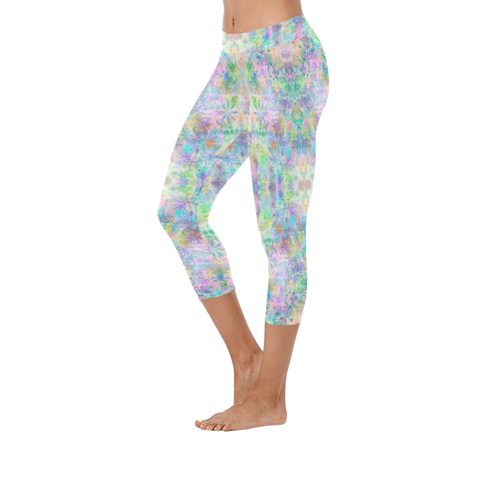 Pastel Jungle Capri Leggings up to 5 XL