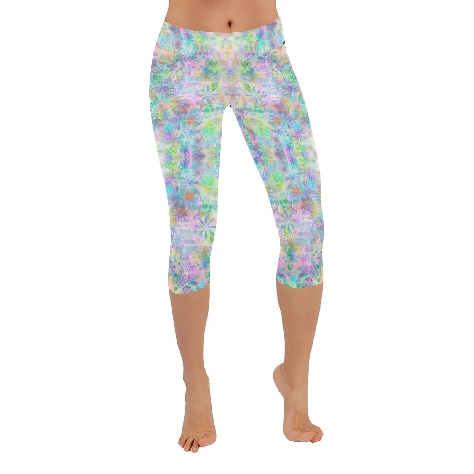 Pastel Jungle Capri Leggings up to 5 XL