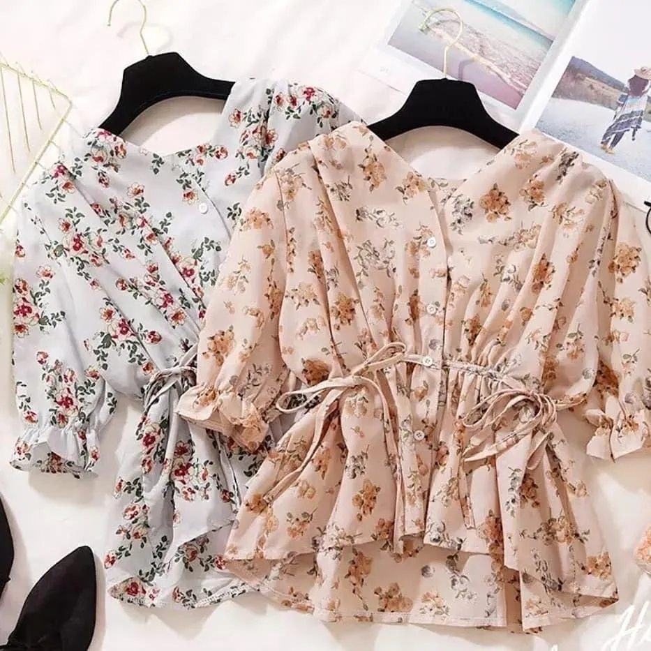 Pegmove Floral Blouses