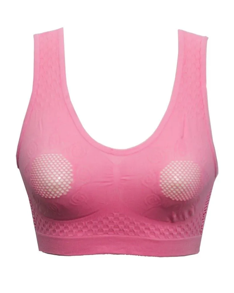 Pink Sports Bra Strapless Non Padded - For GYM Womens