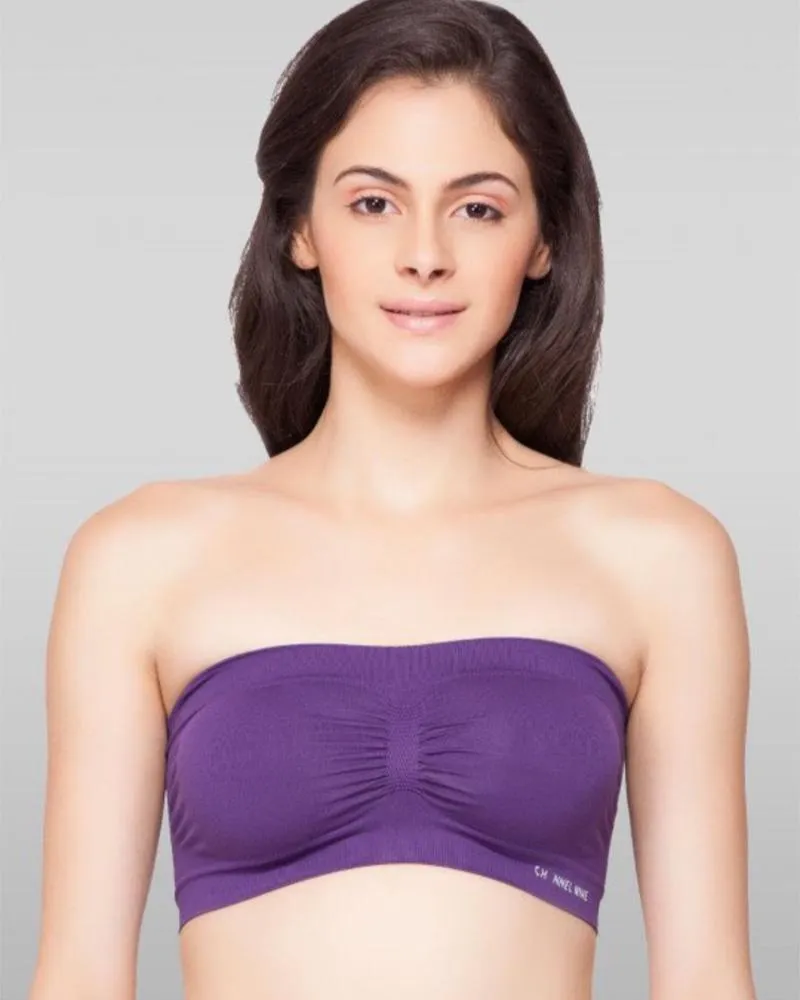 Purple Strapless Sports Bra - Soft & Non Padded Bra