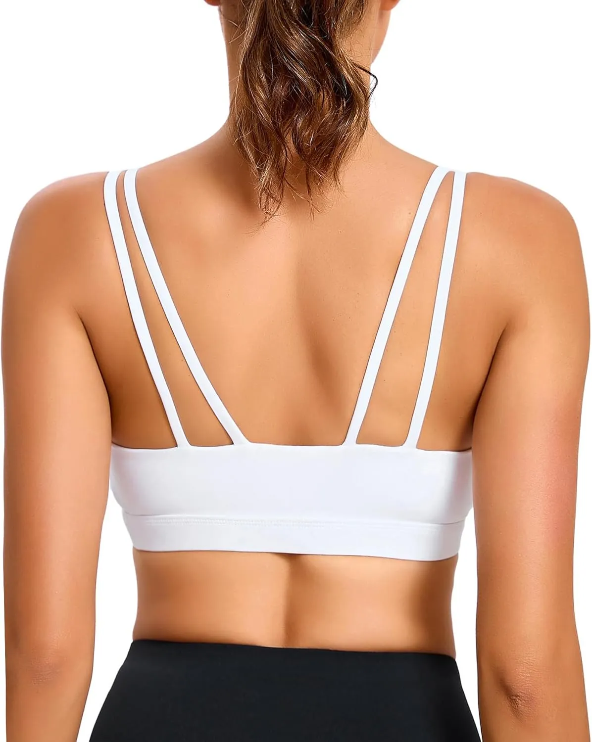 RUNNING GIRL Sports Bras for Women,Square Neck Sports Bra High Support Padded Sports Bra with with Removable Pads