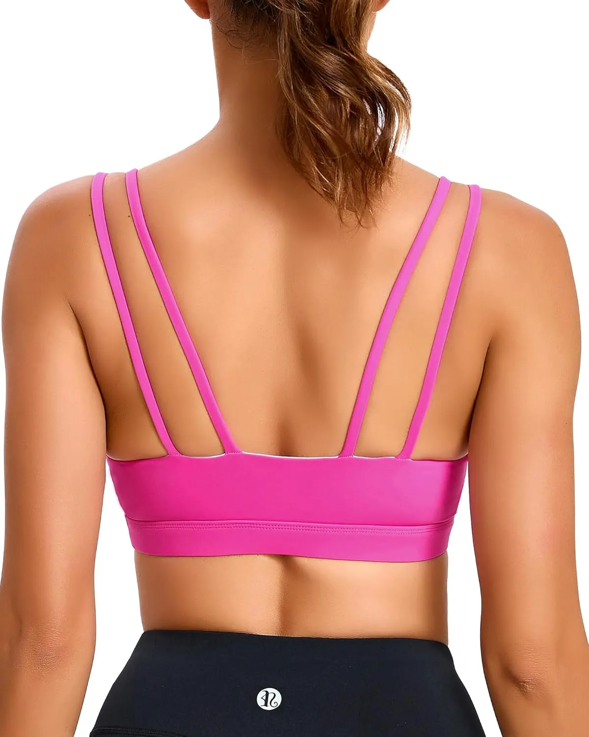 RUNNING GIRL Sports Bras for Women,Square Neck Sports Bra High Support Padded Sports Bra with with Removable Pads