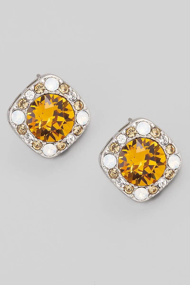 Rust Gold Swarovski Earrings