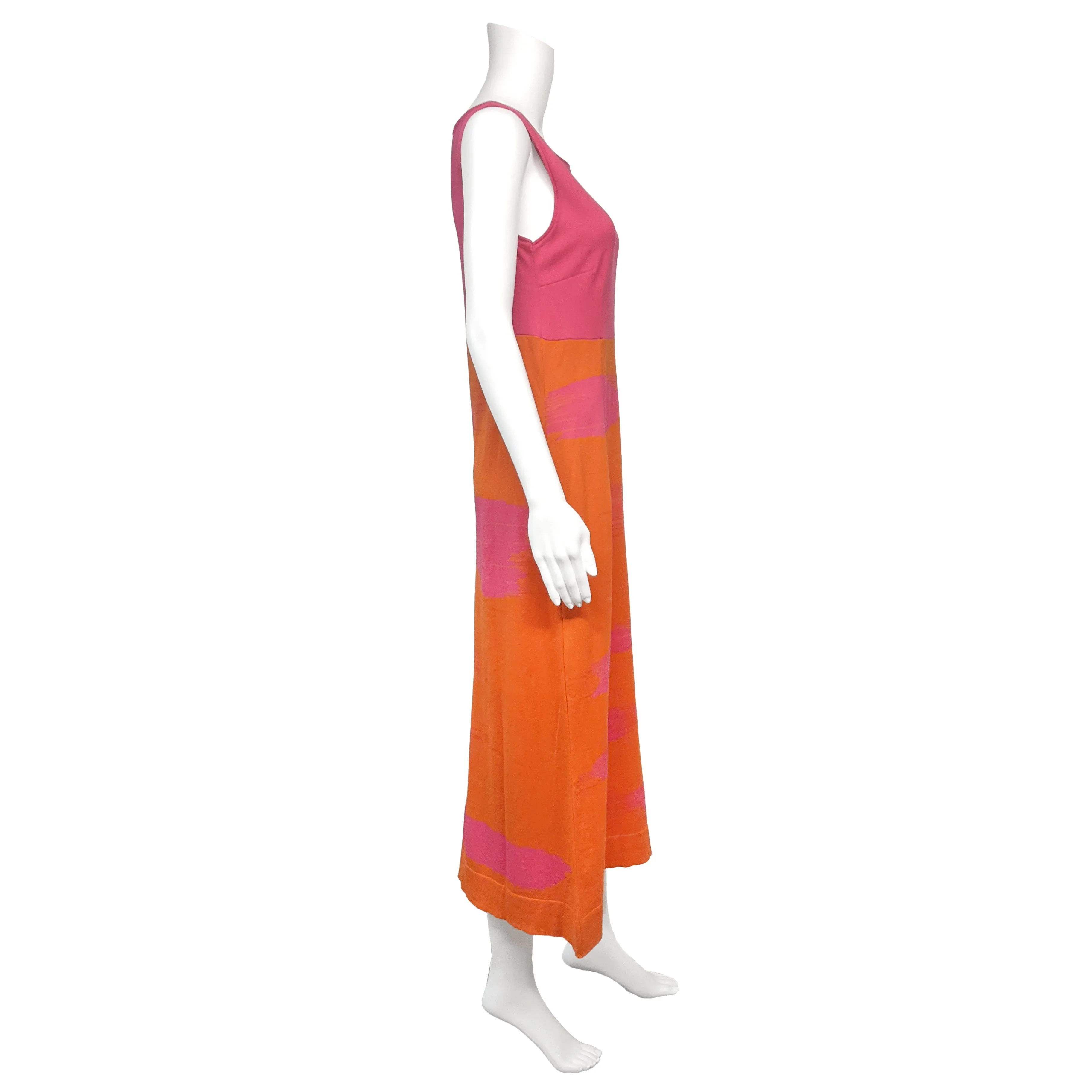 SALE! Midi Tank Dress in Amber & Fuchsia by Knit Knit