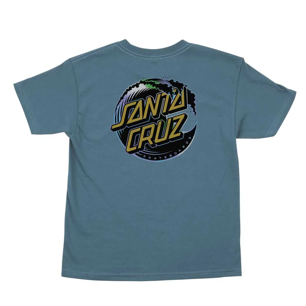 Santa Cruz Youth Holo Wave Dot S/S T-shirt - Jade Dome