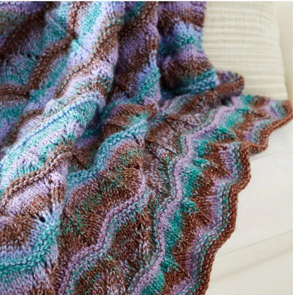 Scale Lace Knit Blanket