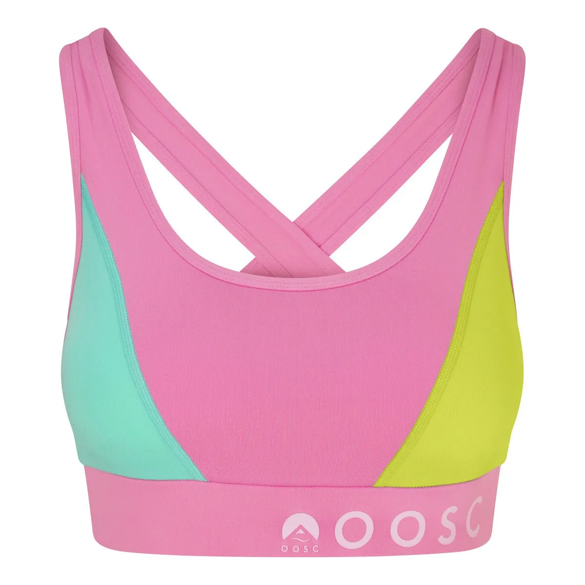 So Fetch Pink Medium Support Crossback Sports Bra