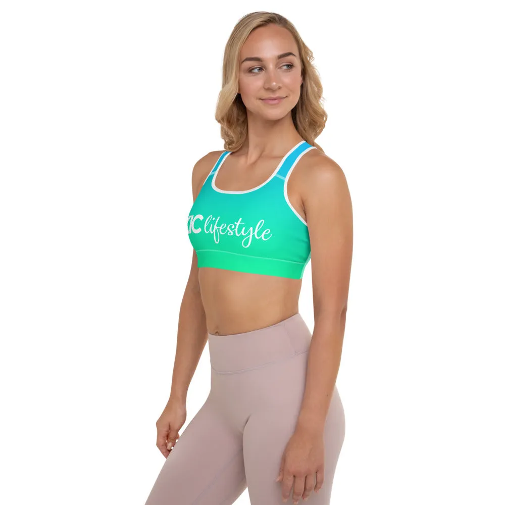 Sports Bra in Ombre Blue & Green