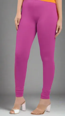 Stylish Polyester Pink Solid Leggings stylish,cool & comfortable for Women.