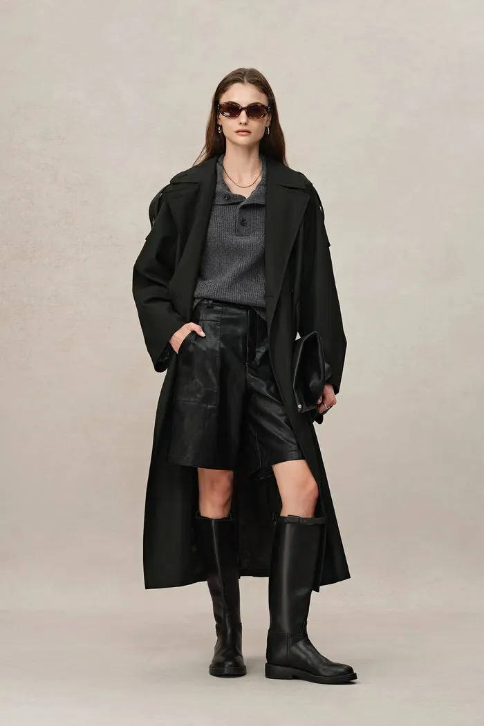 Tadao Trench Coat in Wool Twill Blend