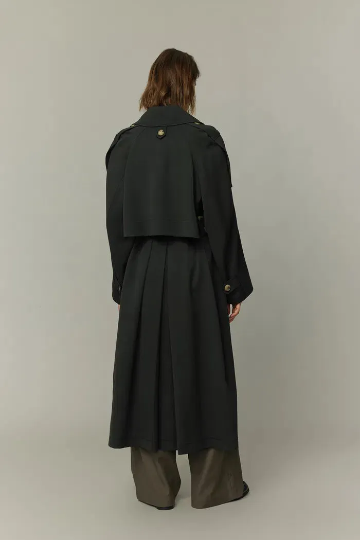 Tadao Trench Coat in Wool Twill Blend