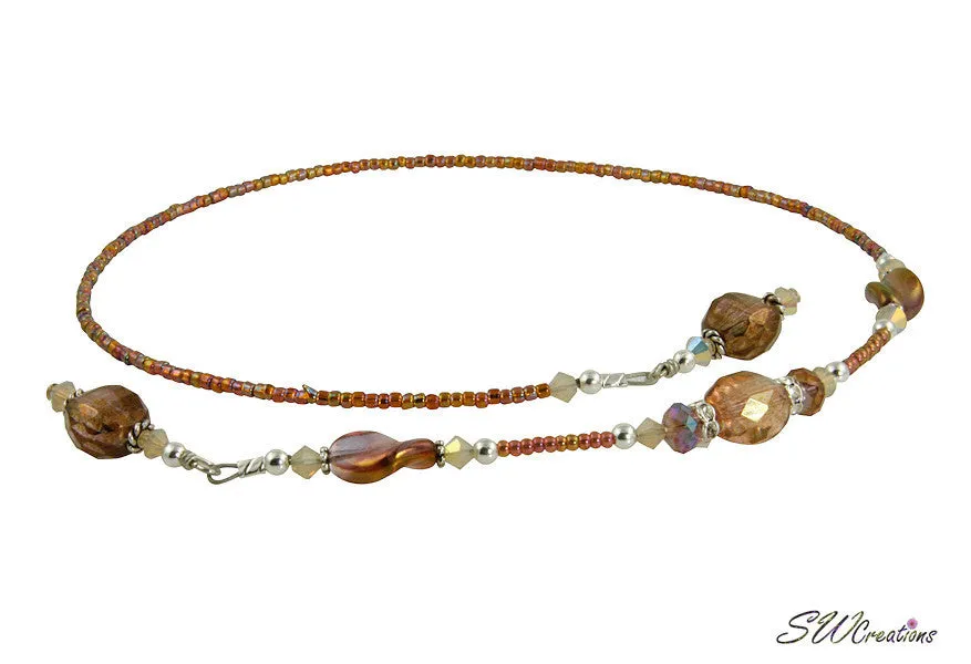 Topaz Golden Swirl Crystal Beaded Bookmark