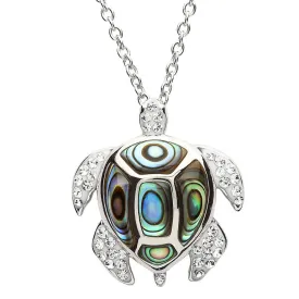 Turtle Necklace Adorned With White Swarovski® Crystals