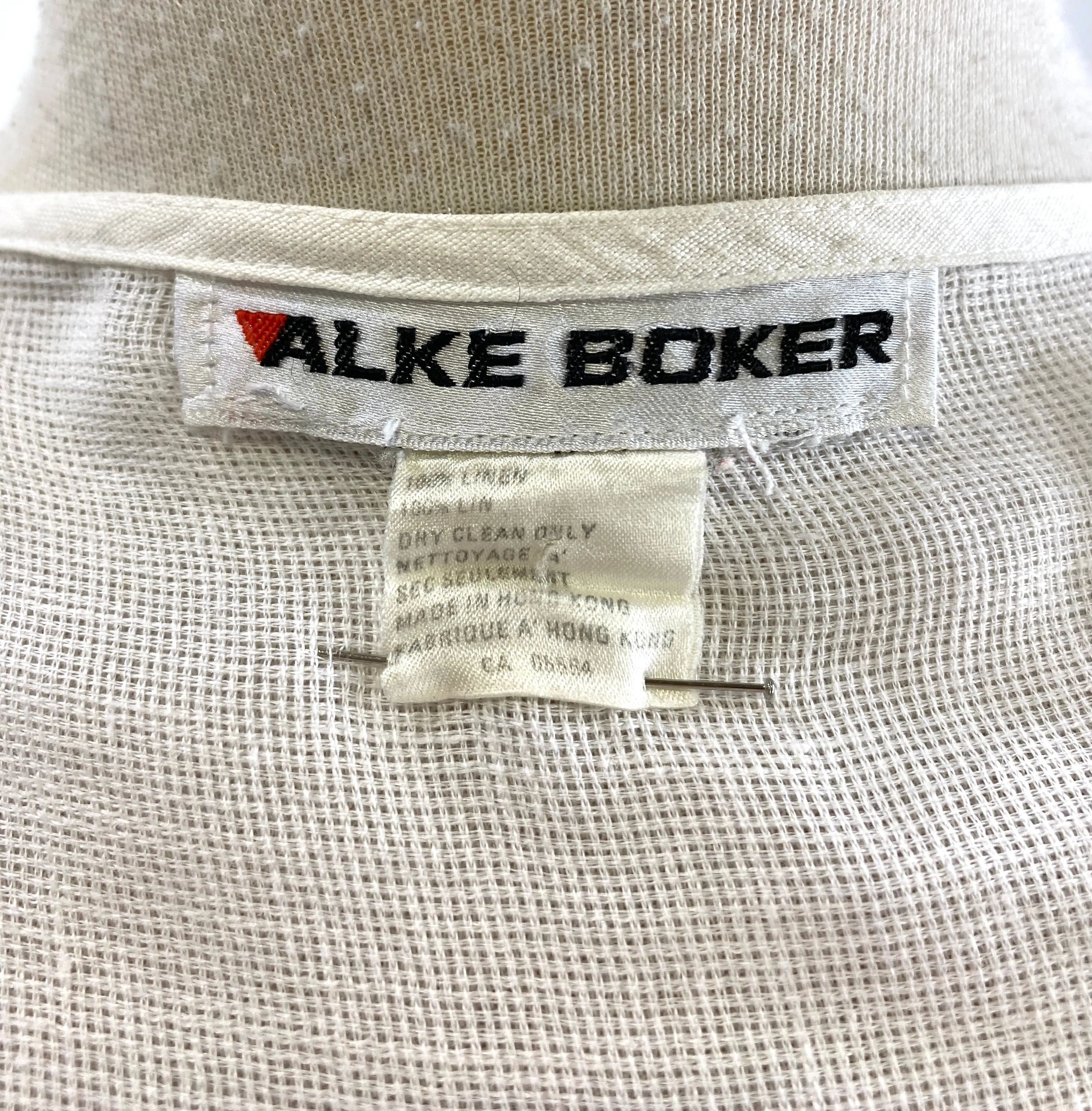 Vintage 1980s White Linen Button-Up Blouse, Alke Boker