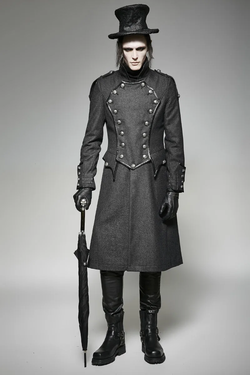 Vintage Long Gothic Trench Coats For Men