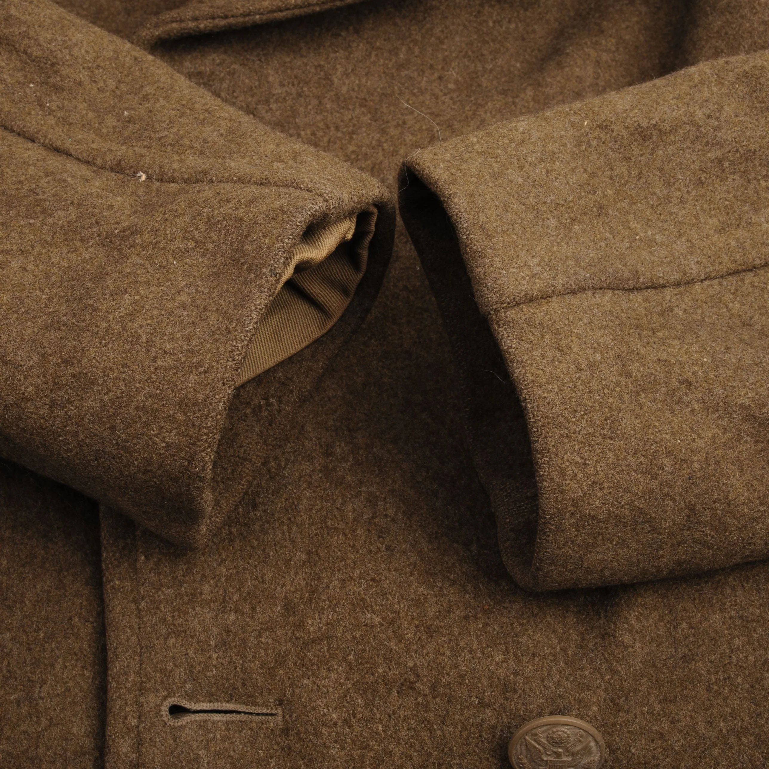 VINTAGE US ARMY M-1939 OVERCOAT WOOL COAT 1942 WW2 SIZE 36L